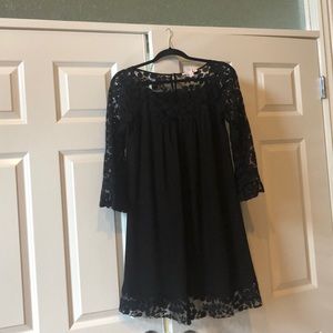 Rebecca Taylor black floral lace dress